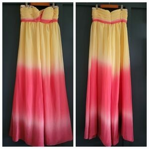 Rampage Strapless Ombre Chiffon‎ Maxi Prom Bridesmaid Formal Dress Junior 5/6
